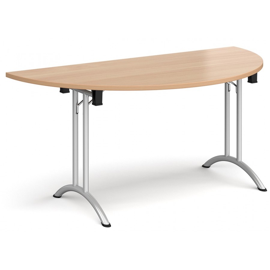 Deco Semi-Circular Curved Folding Leg Meeting Table